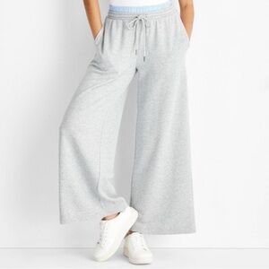 Mid-Rise Fleece Boxer Sweatpants from Future Collective XS NWT Grey Blue White